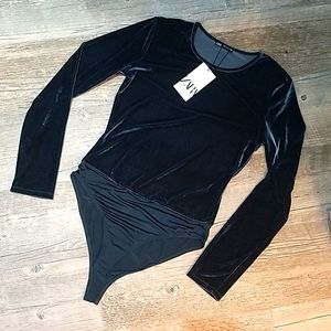Zara velvet bodysuit